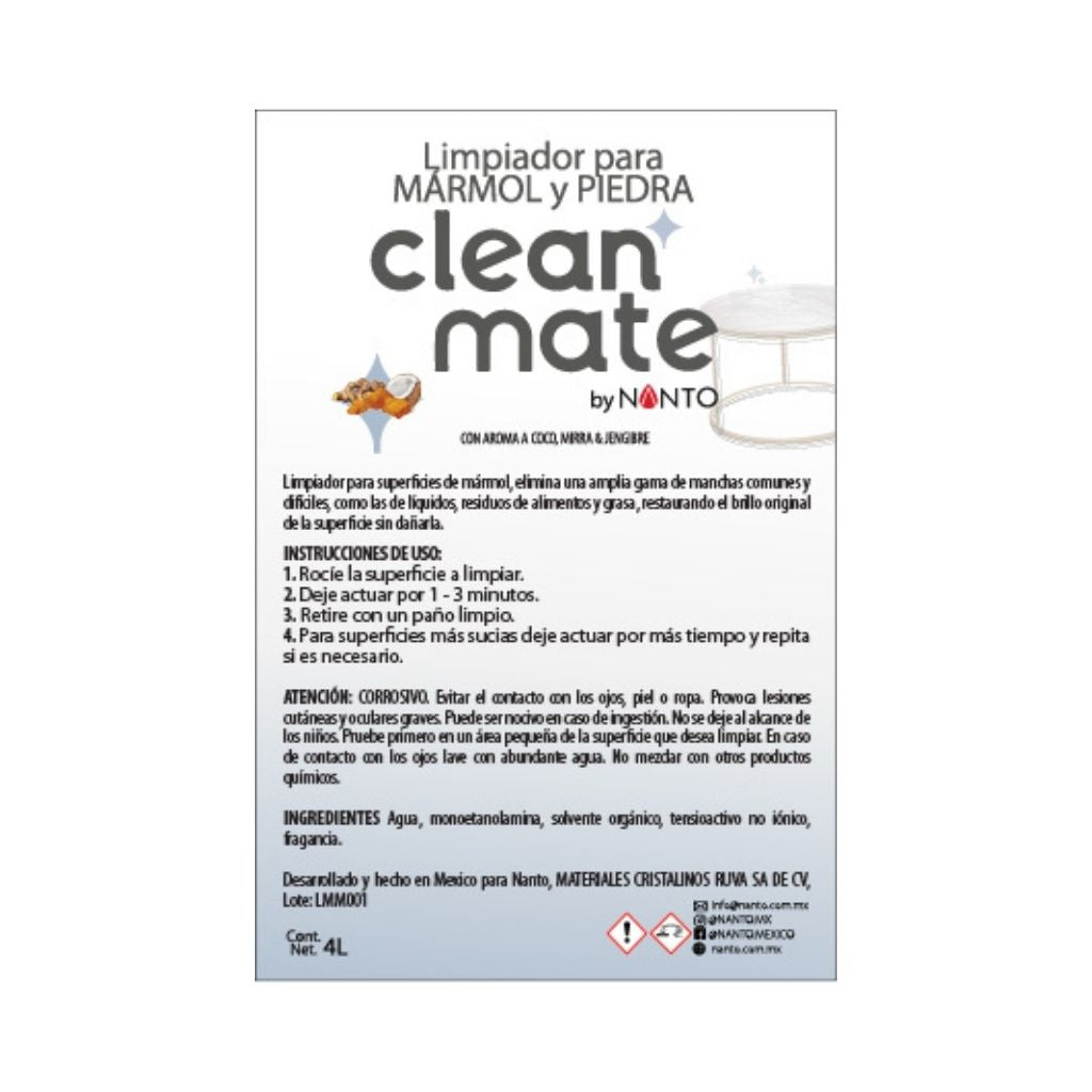 Clean Mate Mármol y Piedra 4 Litros