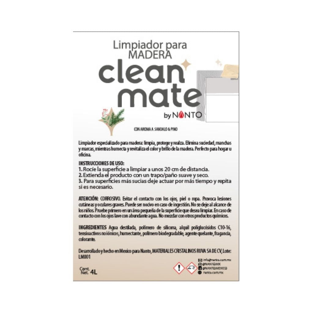 Clean Mate Madera 4 litros