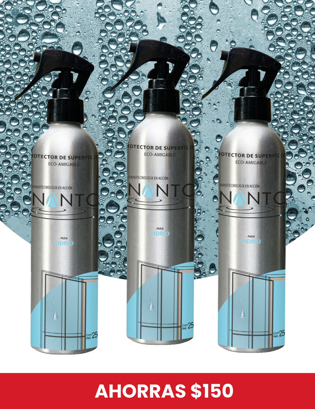 Paquete 3 botellas Nanto-Vidrio 250 ml