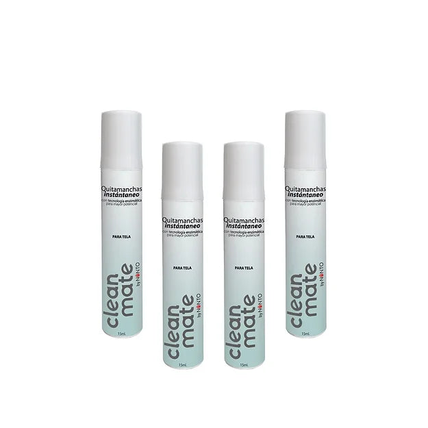 Paquete de 4 CleanMate Telas 15 ml Quitamanchas para telas